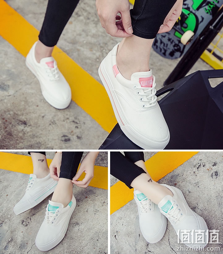 佩洛琦女士帆布鞋小白鞋休闲鞋