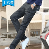 十六帝男士韩版商务磨毛休闲裤，时尚有型