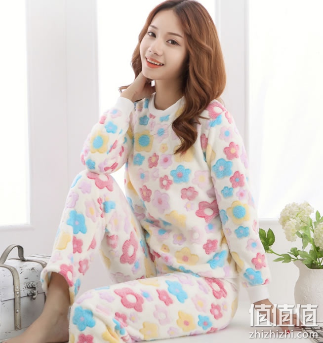 北极绒女士法兰绒睡衣家居服