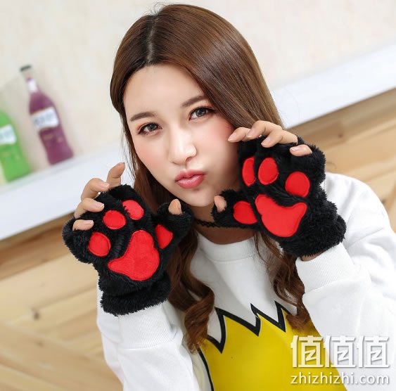 伊晗莫女士韩版猫爪手套