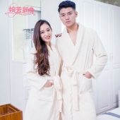 婉若新身男女加绒加厚睡袍