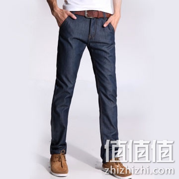 优鲨男士加绒牛仔裤