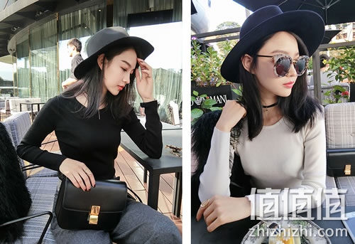 埃比芮女士纯色针织打底衫
