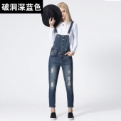 色彩季节女士连体背带牛仔裤