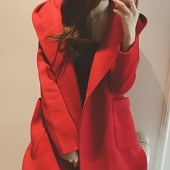 新款女装长款毛呢外套