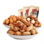 三只松鼠 夏威夷果+碧根果+手剥巴旦木3袋组合630g