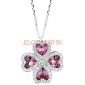 Swarovski 施华洛世奇 淡紫色心形四叶草项链 5190617