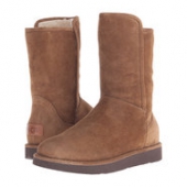 UGG Abree Short女款真皮羊毛雪地靴