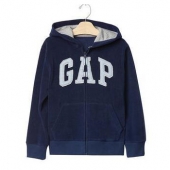 GAP 经典LOGO 拉链连帽衫 蓝色