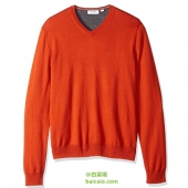 限尺码，Calvin Klein 100%纯美利奴羊毛男士针织衫 V领 两色 $21.74 到手￥190