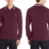 限S码，Fred Perry 男士全棉长袖polo衫  Prime会员免费直邮到手￥358