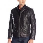 MARC NEW YORK  by Andrew Mac Calf-Leather Moto 男士皮夹克