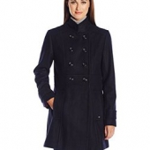 S码！Tommy Hilfiger 汤米希尔费格 女士中长款羊毛混纺大衣