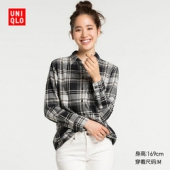 大码福利： UNIQLO 优衣库  女士法兰绒格子衬衫    39元