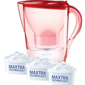 Brita 碧然得 滤水壶 Marella Cool 系列 2.4升 红色1壶3芯