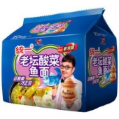 【京东超市】统一 方便面 五合一 老坛酸菜鱼味 方便面 五连包
