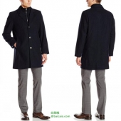 限尺码，Tommy Hilfiger 男士长款单排扣羊毛大衣 新低$30.27 到手￥350