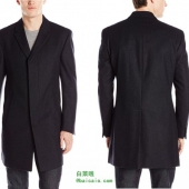 限L码，Kenneth Cole 男士羊毛混纺大衣 新低$29.81 到手￥325