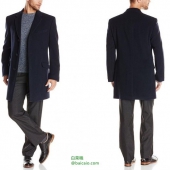 限尺码，Tommy Hilfiger 男士单排扣羊绒羊毛混纺大衣 $59.24 到手￥540