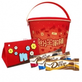 Dove 德芙 巧克力全家量贩铁桶装 456.5g   49.95元（109.9元，买一赠一叠加用券）