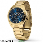 Coach 蔻驰 女士三眼时尚镀金水晶腕表 $112 免费直邮到手￥772