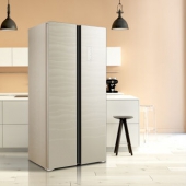 美的（Midea） BCD-450WKGZM(E) 450升 风冷 对开门冰箱 电脑控温 玻璃面板 节能静音