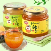 福事多 蜂蜜柚子茶500g+柠檬茶500g 送木勺+水杯
