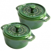 Staub 陶瓷迷你盅 2只装 绿色 10cm 抛光表面 防磨防划