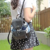 COACH 蔻驰 Canyon Quilt Denim Mini Rucksack 女士真皮双肩包
