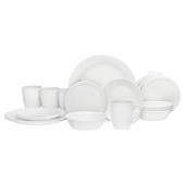 Corelle 20 Piece "Winter Frost White" Livingware Dinnerware Set, White