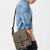 Fossil 化石 男士单肩帆布包 新低$40.43 到手￥350