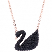 施华洛世奇（SWAROVSKI） Iconic Swan 5204133  黑天鹅镀玫瑰金项链