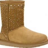 UGG Classic Short Flora Perf 女士中筒镂空印花雪地靴