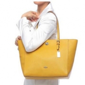 COACH 蔻驰 Crossgrain Turnlock 女士真皮托特包