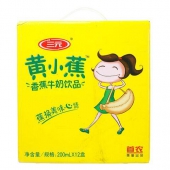三元黄小蕉 香蕉牛奶饮品 200ml*12盒