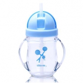 亲亲我（kidsme）  双耳晶透吸管杯 906025 240ml*3件