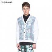 TRENDIANOV  领印花拼接针织开衫 99元
