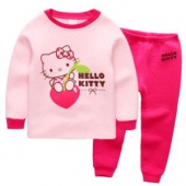 HELLO KITTY  内衣套装 女童加棉加厚内衣套装秋衣秋裤 049 粉色 160