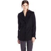 Calvin Klein Single Breated Wool女士羊毛混纺大衣