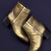 Sam Edelman 女士真皮复古方根短靴 16年新款