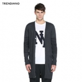 TRENDIANO  休闲V领条纹中长款开衫针织衫 3153032290