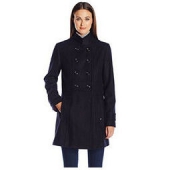 Tommy Hilfiger Mid-Length Wool 女士羊毛混纺大衣