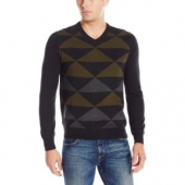 限M码 派瑞·艾力斯Perry Ellis Diamond 男V领针织衫