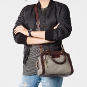 Fossil 化石 真皮拼色手提斜跨包 3.9折 $89.78 到手￥715