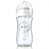 飞利浦新安怡（AVENT）  宽口自然原生玻璃奶瓶 240ml 防胀气设计