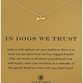 情人节送礼！Dogeared 朵吉尔项链Reminders In Dogs We Trust Bone Charm Necklace, 18"