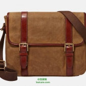 Fossil 化石 男士复古帆布邮差包 $68.69 到手￥575