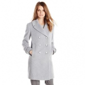 限8码:French Connection Wool Boyfriend 女士双排扣羊毛混纺大衣 $41.36（约￥380）