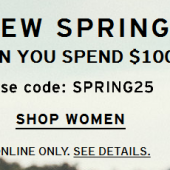 Levi's李维斯官网有精选春夏新款男女儿童服饰促销  满$100额外7.5折码SPRING25