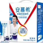 临期特价 限重庆：伊利 安慕希希腊风味常温酸奶蓝莓味205g*8盒